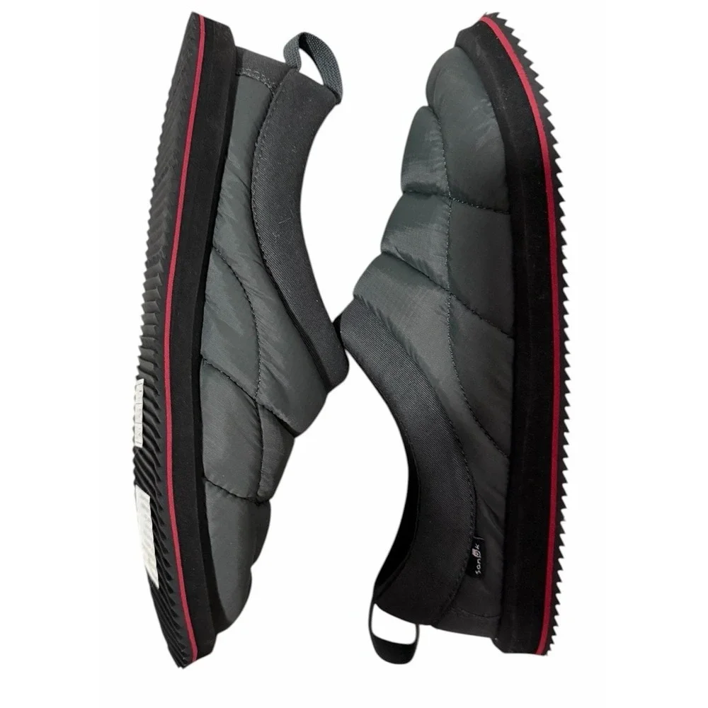 Sanuk Puff N Chill Mock Thermal‎ Puffy Slippers Gunmetal Mens Size 9